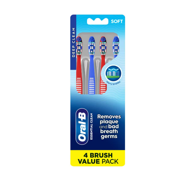 Oral-B Healthy Clean Toothbrush Soft Bristles 4p