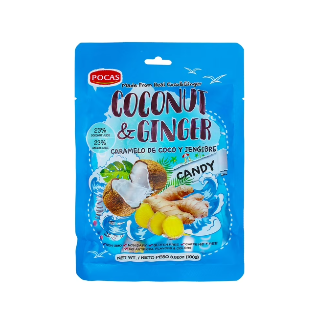 Pocas Coconut & Ginger Candy 100g