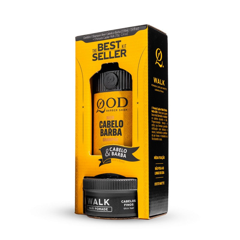 QOD Barber Shop Beer+Hair Pomade Best Seller Kit