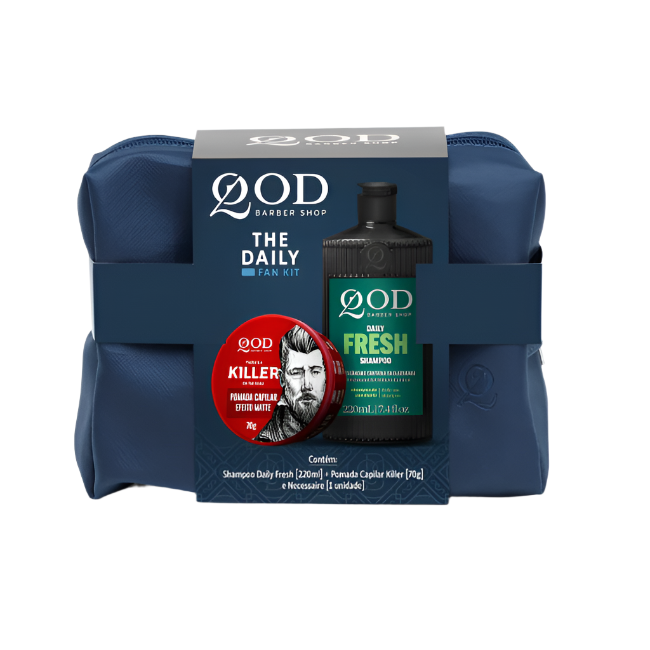 QOD Barber Shop The Daily Daily Fresh Shampoo Fan Kit 220ml+70g