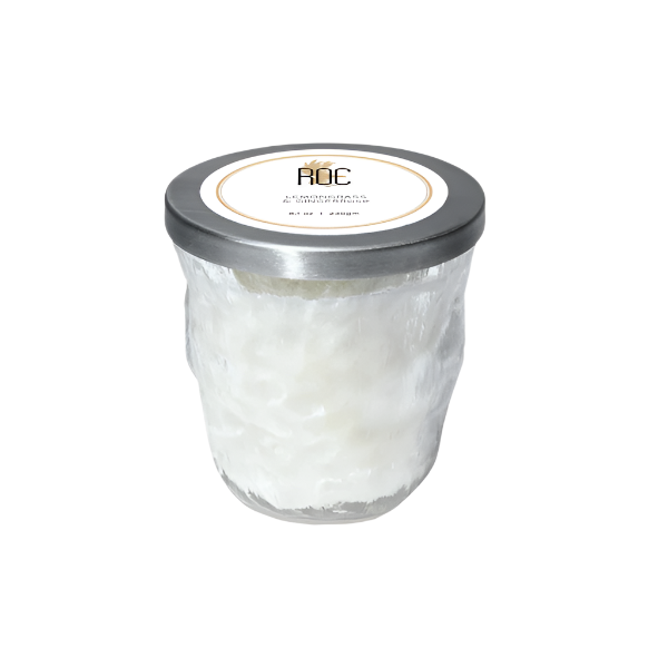 ROC Premium Lemongrass & Ginger Bubbly Scented Candle 230g (8.Oz)