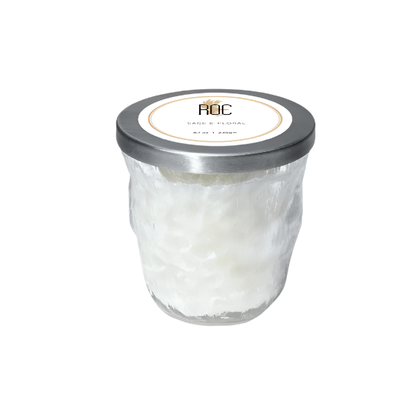 ROC Premium Sage & Floral Bubbly Scented Candle 230g (8.Oz)