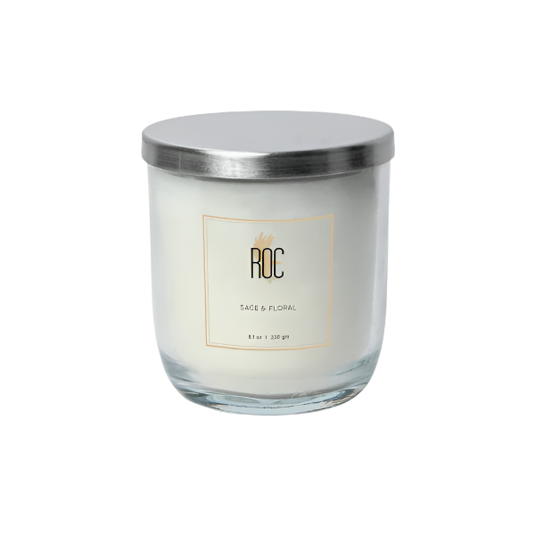 ROC Premium Sage & Floral Scented Candle 230g (8.Oz)