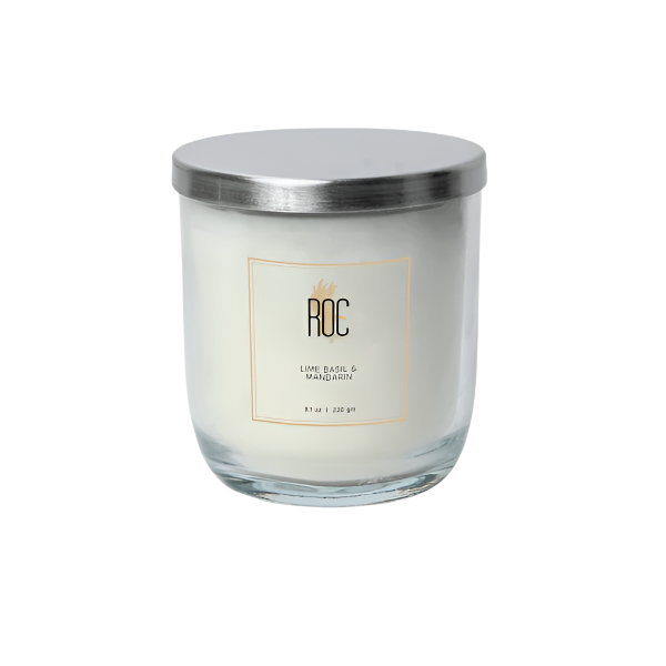 ROC Premium Lime Basil & Mandarin Scented Candle 230g (8.Oz)