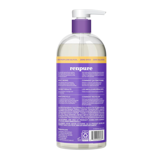 Renpure Lavender & Honey Deeply Moisturizing Body Wash 710ml