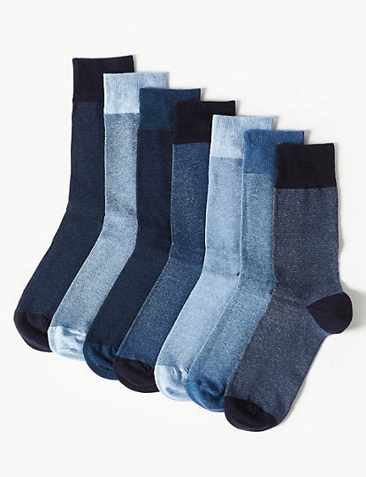 M&S Cool Fresh Socks Denim Mix size (9-12)
