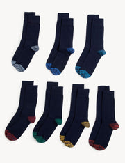 M&S Cool Fresh Assorted Socks Navy Mix Size (9-12) - Shams Shopping Centre Marks & Spencer  