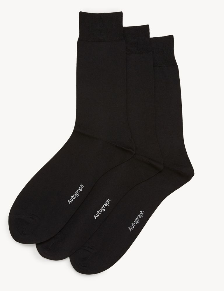 M&S Autoghraph Black (9-12) 3p Socks