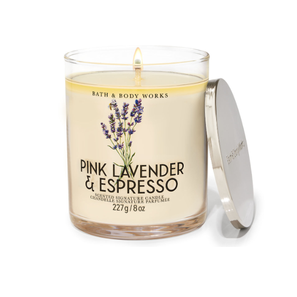 BBW Pink Lavender & Espresso 1 Wick Candle 227g