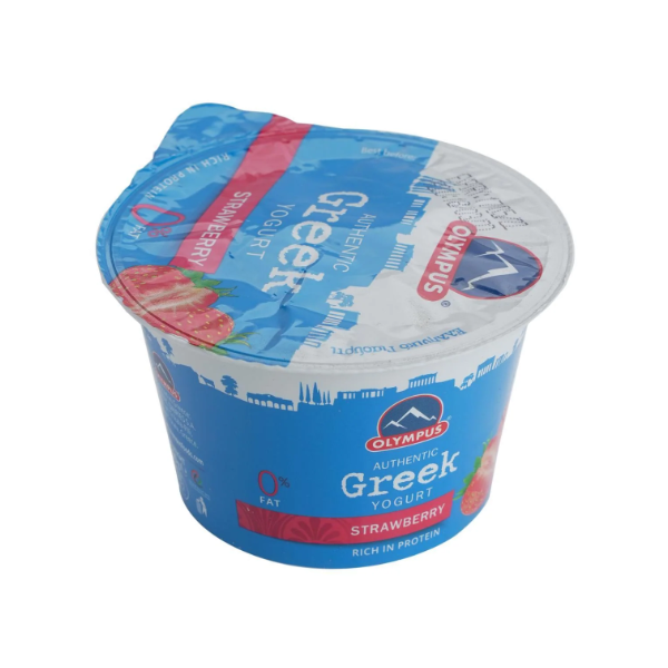 Olympas Greek Yogurt Strawberry 0% Fat 150g - Shams Shopping Centre Olympas  