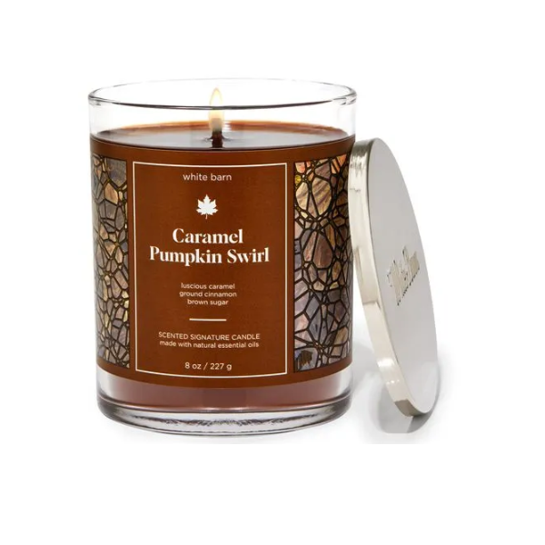 BBW Caramel Pumpkin Swirl 1 Wick Candle 227g - Shams Shopping Centre Bath & Body Works  