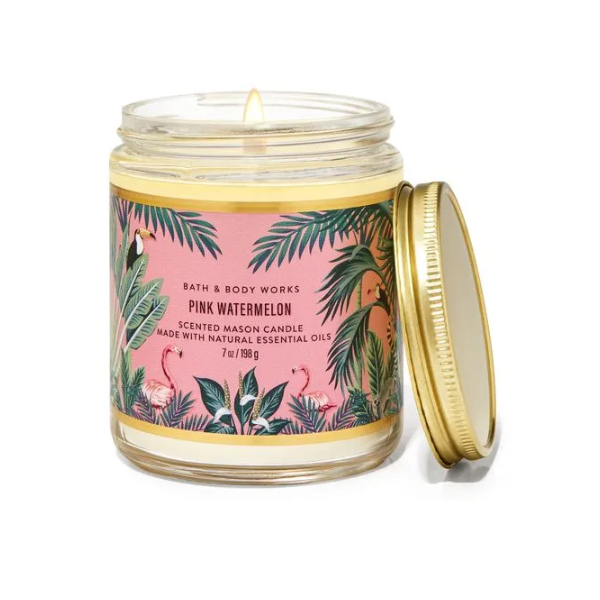 BBW Pink Watermelon 1 Wick Candle 198g - Shams Shopping Centre Bath & Body Works  