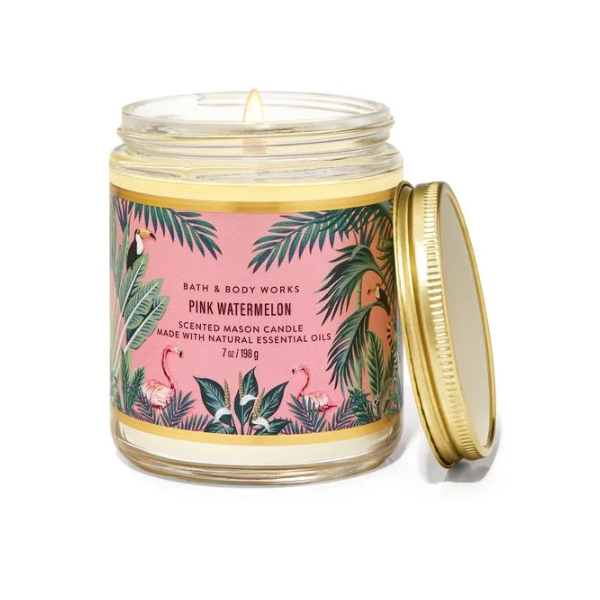 BBW Pink Watermelon 1 Wick Candle 198g