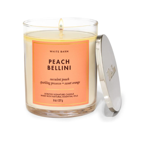 BBW Peach Bellini 1 Wick Candle 227g