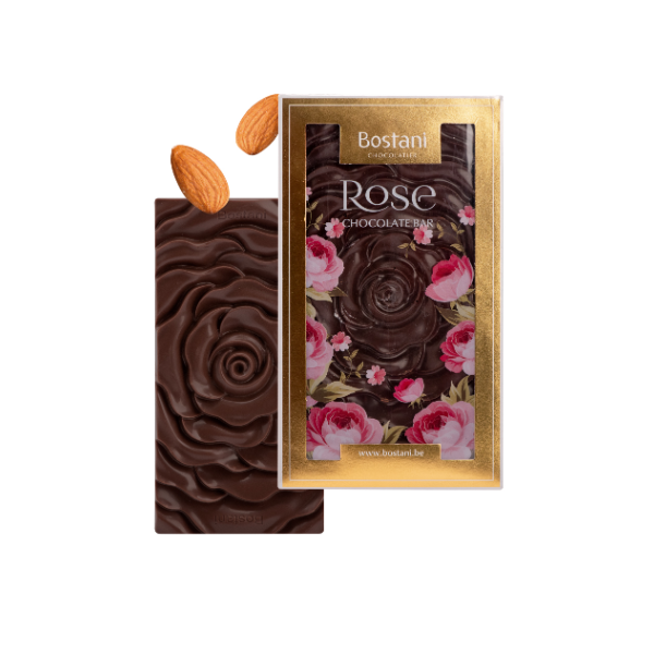 Bostani Rose Shaped Dark Chocolate with Almond 40g