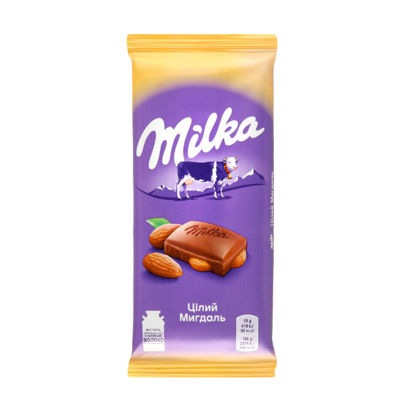 Milka Milk Chocolate Almond Bar 90g