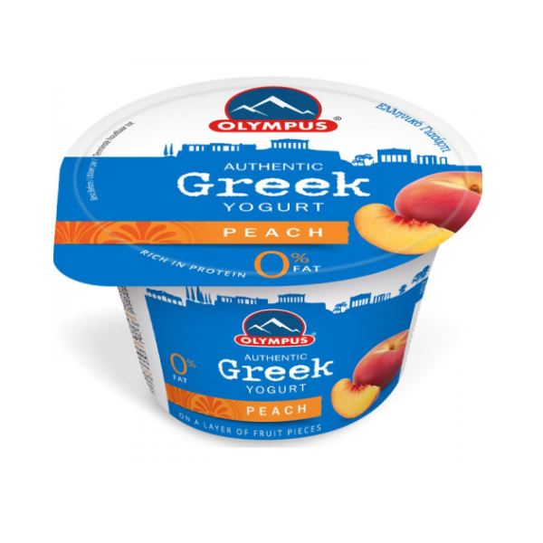 Olympas Greek Yogurt Peach 0% Fat 150g