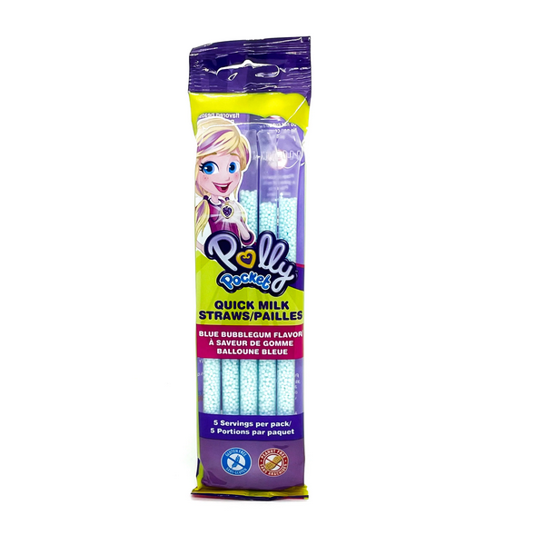 Polly Pocket Milk Flavouring Straws Bubble Gum 30g