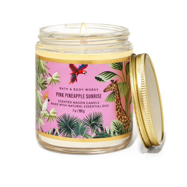 BBW Pink Pineapple Sunrise 1 Wick Candle 198g - Shams Shopping Centre Bath & Body Works  