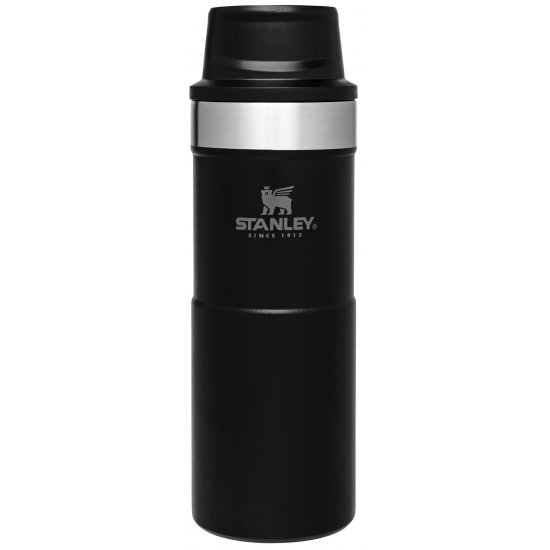 Stanley Classic Trigger Action Travel Mug | 0.25L | Matte Black Pebble - Shams Shopping Centre Stanley  