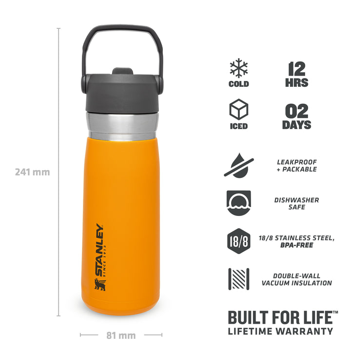 Stanley Go Flip Straw Water Bottle | 0.65L | Saffron