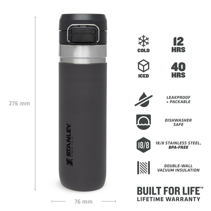 Stanley Go Quick Flip Water Bottle | 0.70L | Charcoal - Shams Shopping Centre Stanley  