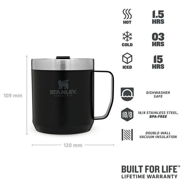 Stanley Classic Legendary Camp Mug | 0.35L | Mate Black - Shams Shopping Centre Stanley  