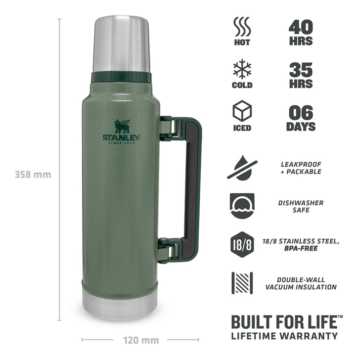 Stanley Classic Legendary Bottle | 1.4 L |  Hammertone Green - Shams Shopping Centre Stanley  