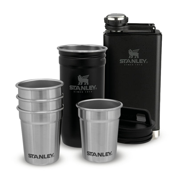 Stanley Adventure Pre-Party Shot Glass + Flask Set | Matte Black Pebble - Shams Shopping Centre Stanley  