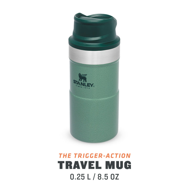 Stanley Classic Trigger Action Travel Mug | 0.25L | Hammertone Green