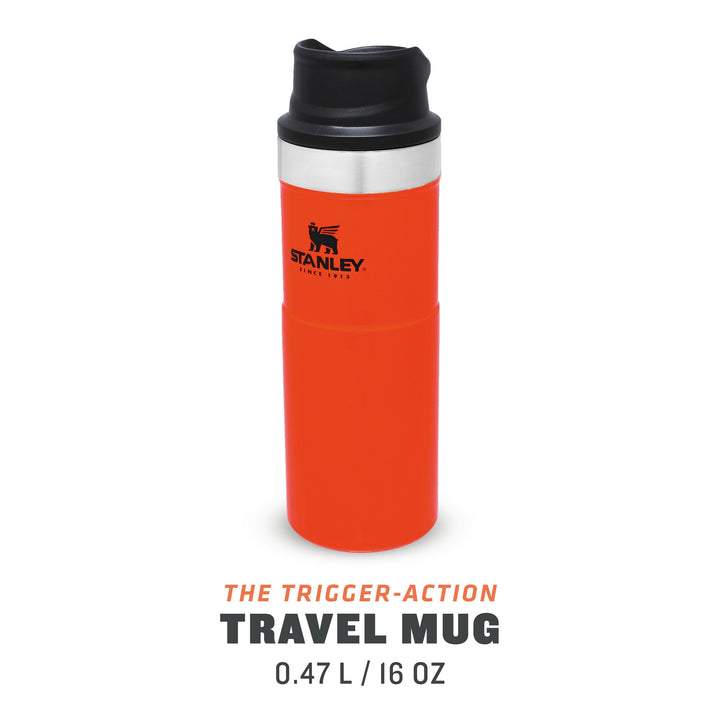 Stanley Classic Trigger Action Travel Mug | 0.47L | Blaze Orange - Shams Shopping Centre Stanley  