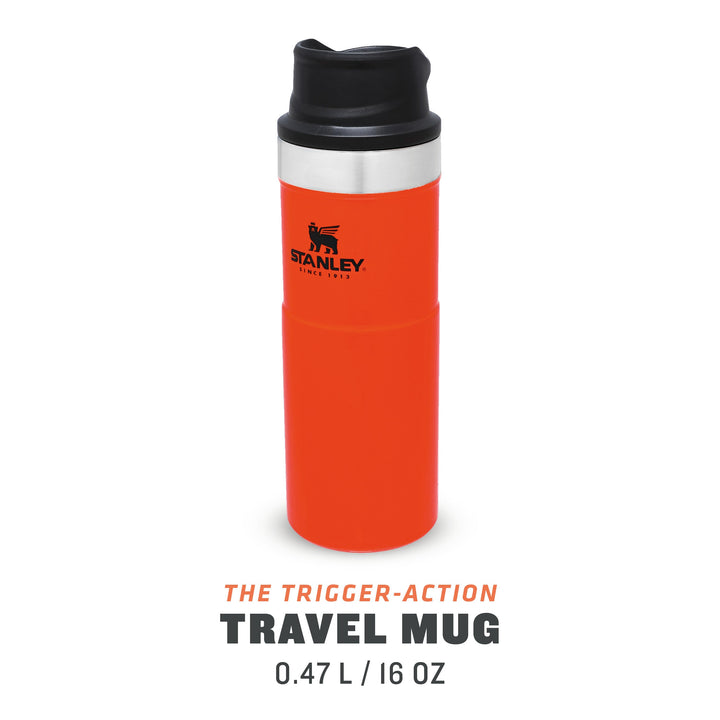 Stanley Classic Trigger Action Travel Mug | 0.47L | Blaze Orange