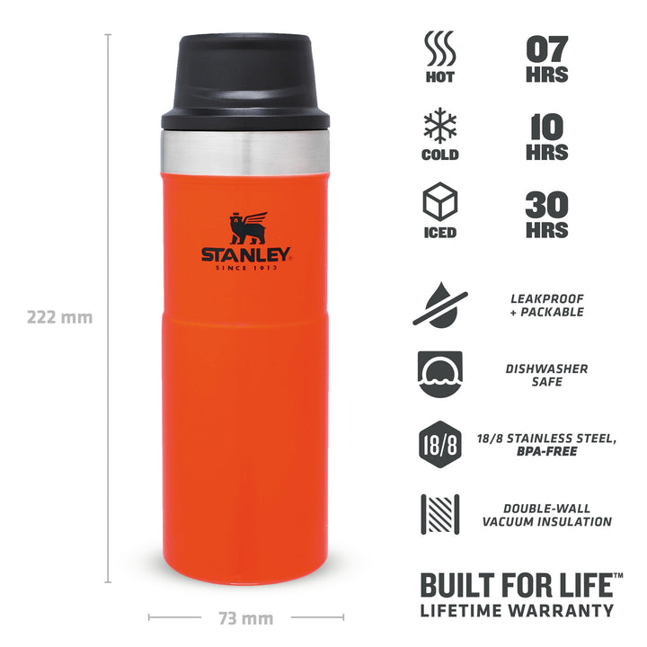 Stanley Classic Trigger Action Travel Mug | 0.47L | Blaze Orange - Shams Shopping Centre Stanley  