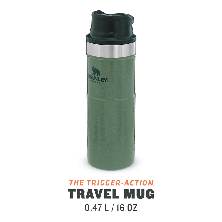 Stanley Classic Trigger-Action Travel Mug | 0.47L | Green - Shams Shopping Centre Stanley  