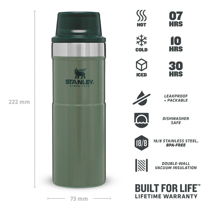 Stanley Classic Trigger-Action Travel Mug | 0.47L | Green - Shams Shopping Centre Stanley  