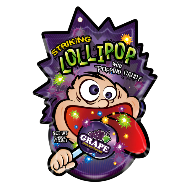 Striking Lollipop With Popping Candy Grape 13.8g