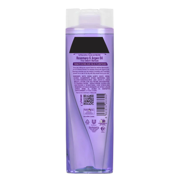 Sunslik Oil Blends Rosemary & Argan Oil Frizz Smooth Shampoo – 380ml