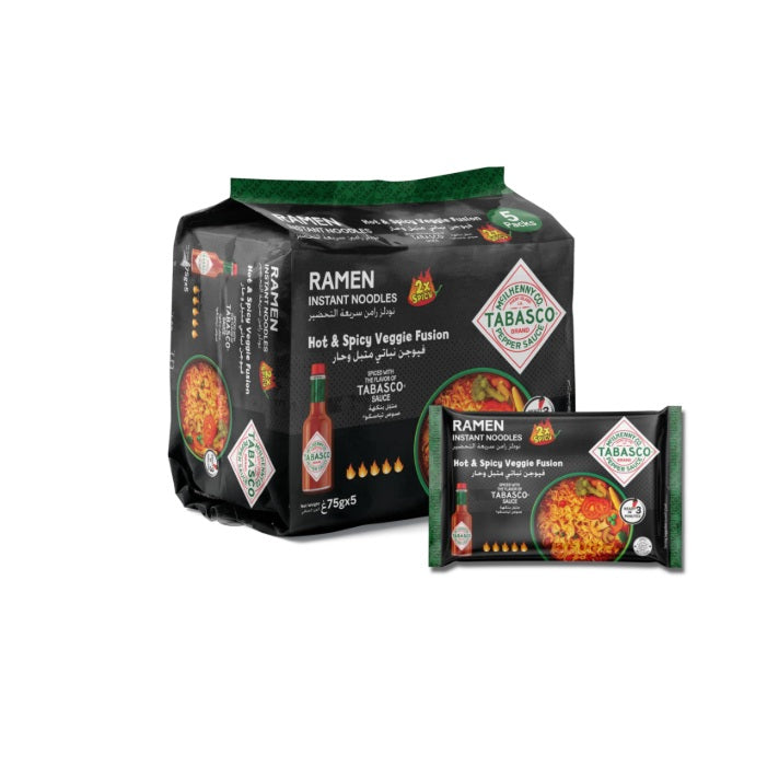 Tabasco Remen Noodles Hot & Spicy Veggie Fusion 5x75g