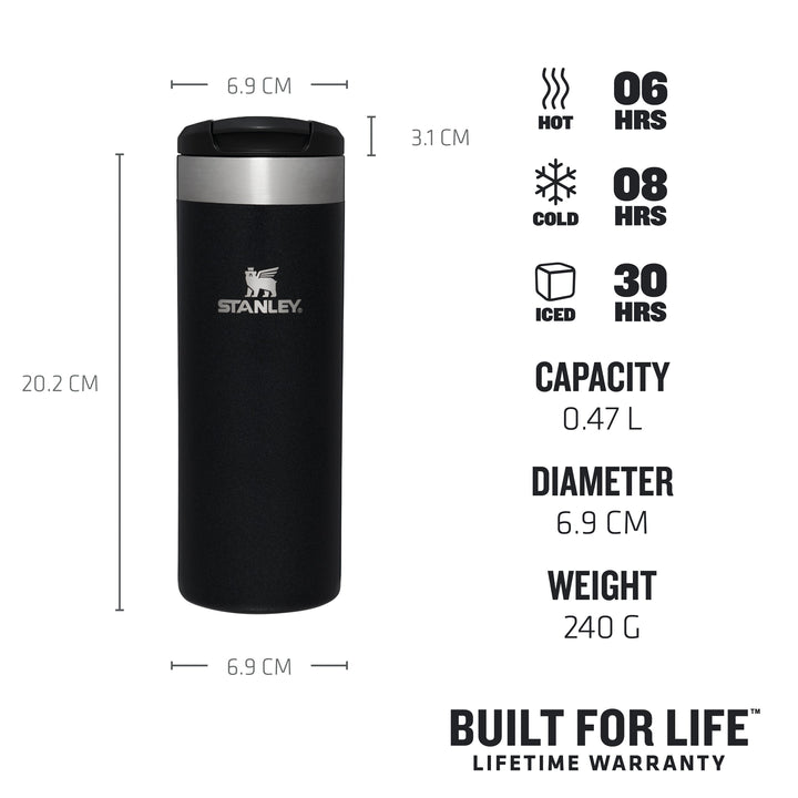 Stanley Aerolight Transit Mug 16oz 10-10787-121 Black Metalic - Shams Shopping Centre Stanley  