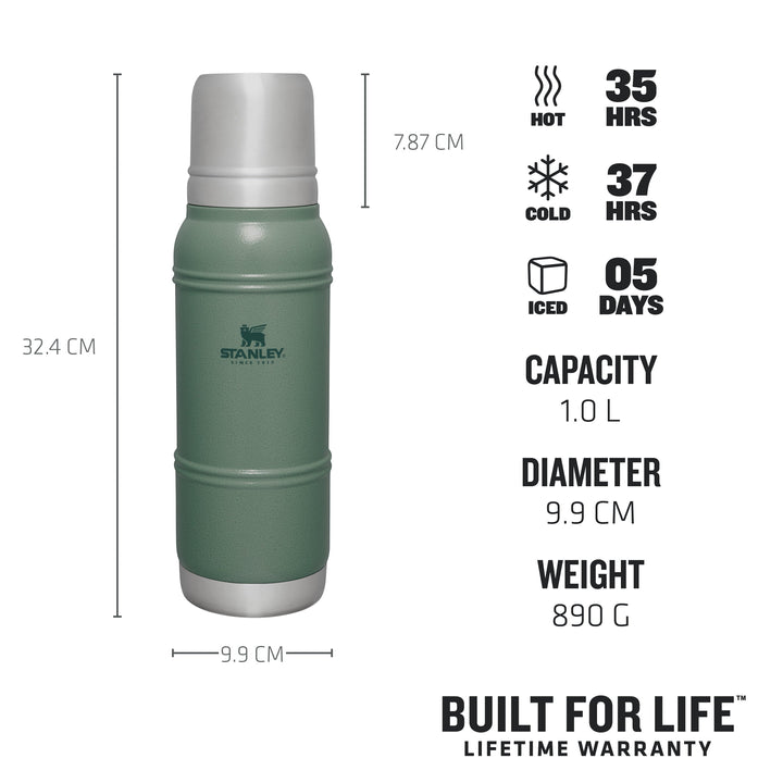 Stanley The Artisan Thermal Bottle 1.0L 10-11426-004 Hammertone Green - Shams Shopping Centre Stanley  