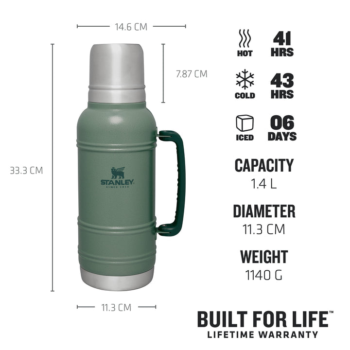 Stanley The Artisan Thermal Bottle 1.4L 10-11429-004 Hammertone Green - Shams Shopping Centre Stanley  