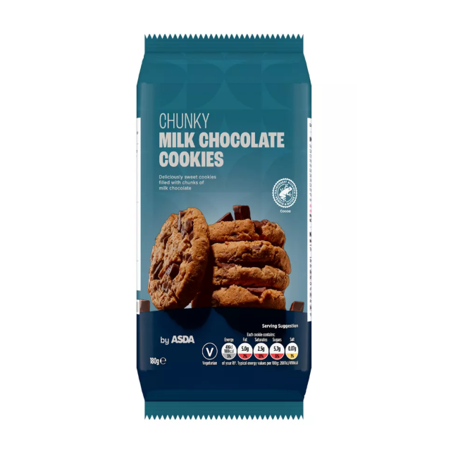 Asda Chunky Milk Chocolate Cookies 180g