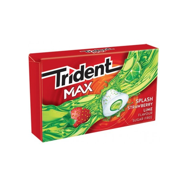 Trident Max Sugar Free Strawberry Lime 16p