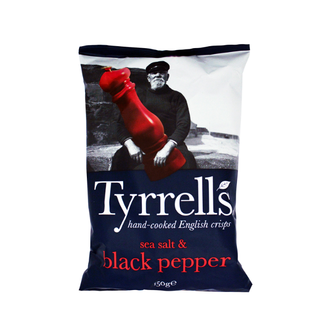 Tyrells Crisps – Sea Salt & Black Pepper 150g