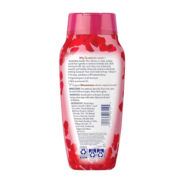 Vagisil ScentSitive Scents Rose All Day Wash 354ml