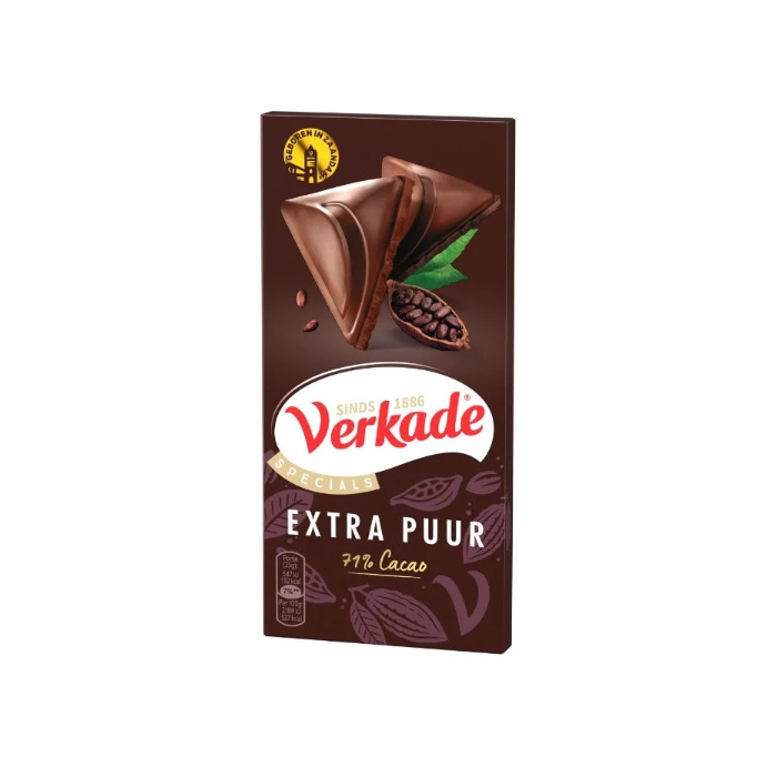 Verkade Extra Puur 71% Cacao Chocolate 90g