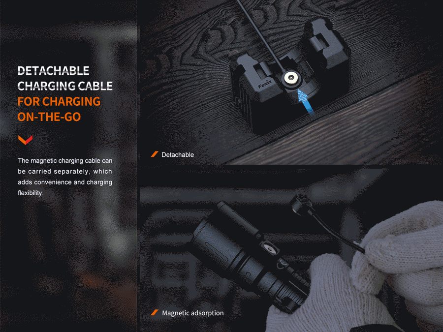 Fenix WF26R High-Performance Cradle Charging Duty Flashlight (Black) 3000L
