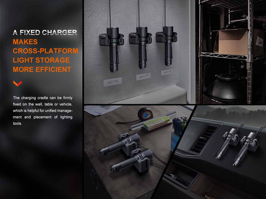 Fenix WF26R High-Performance Cradle Charging Duty Flashlight (Black) 3000L