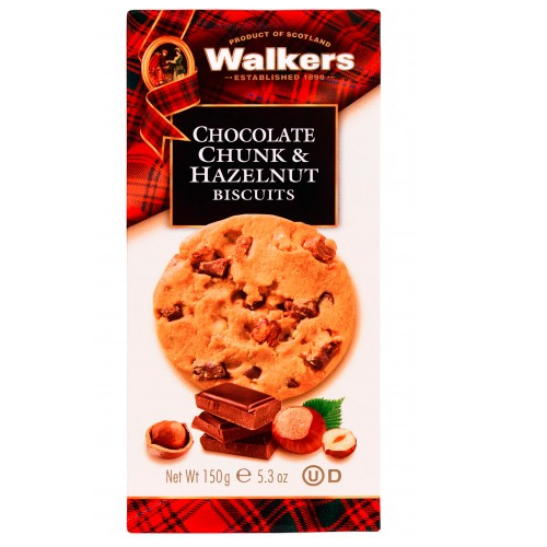 Walkers Chcolate Chunk & Hazelnuts Biscuits 150g