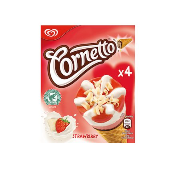 Walls Cornetto Strawberry 4 Pack